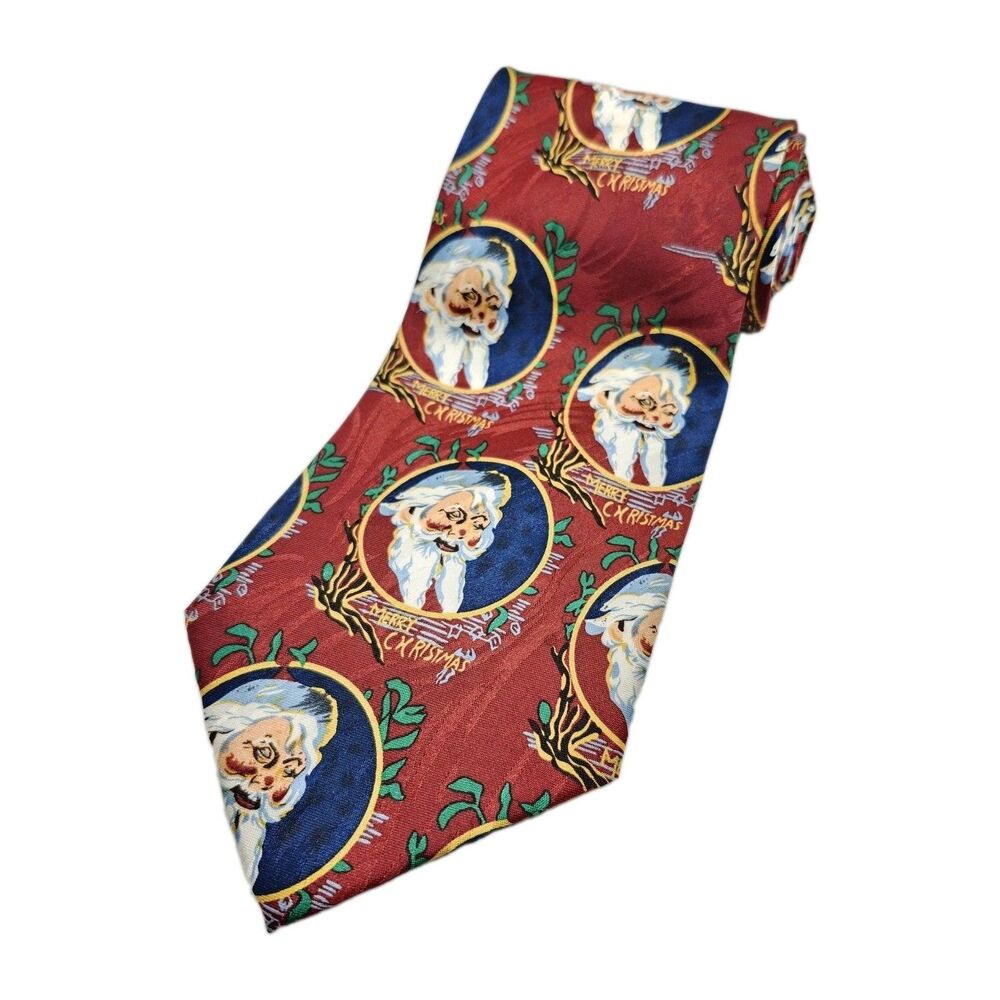 Vtg 90's Keith Daniels "Jingle Bells" Santa Claus Necktie Old World Santa